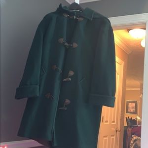 Green heavy trench coat